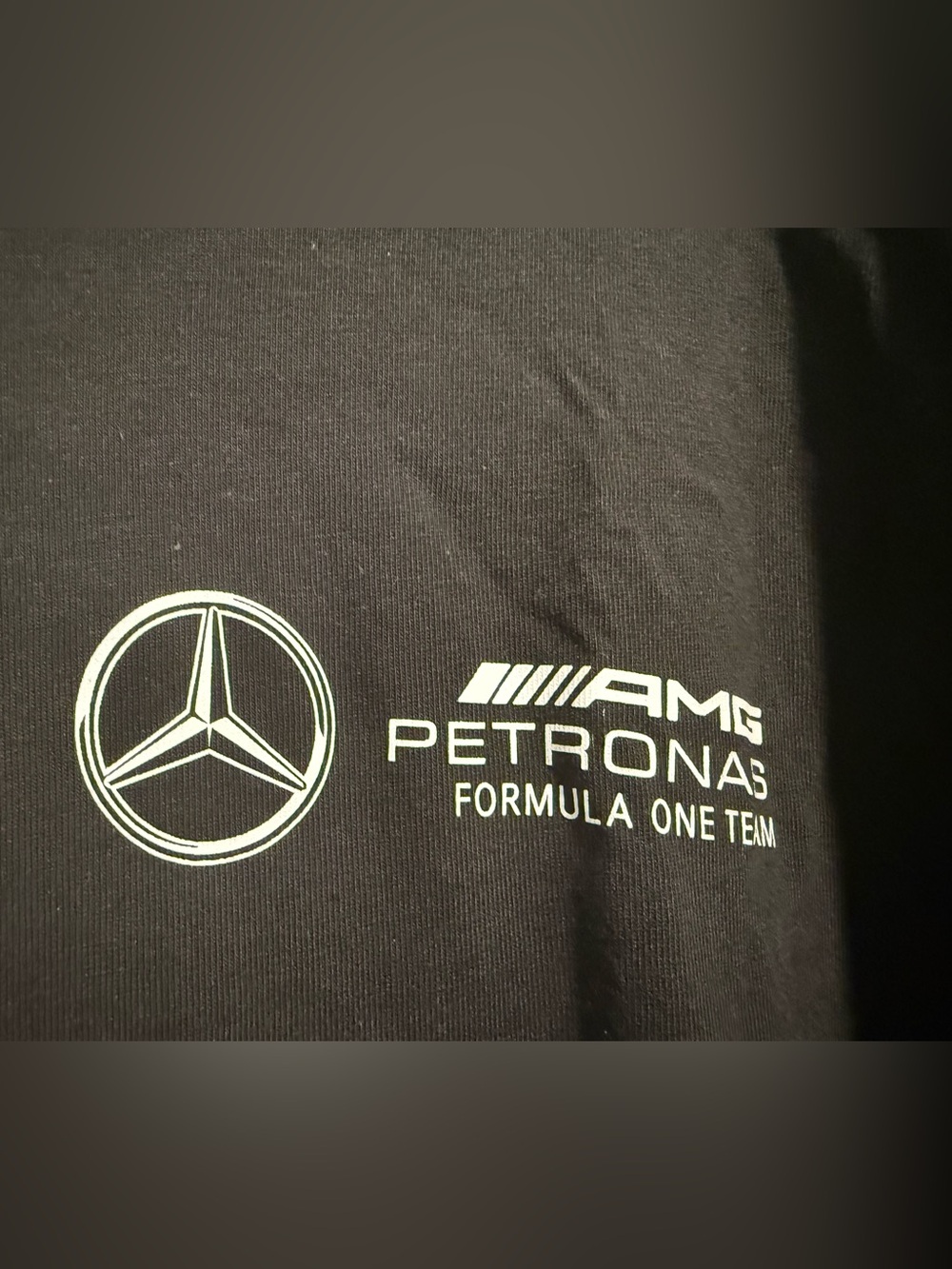 Adidas x Mercedes AMG Petronas Formula 1 Black Tee with Teal Stripes, XL - Picture 3 of 5
